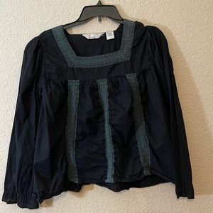 At Last Black long sleeve blouse